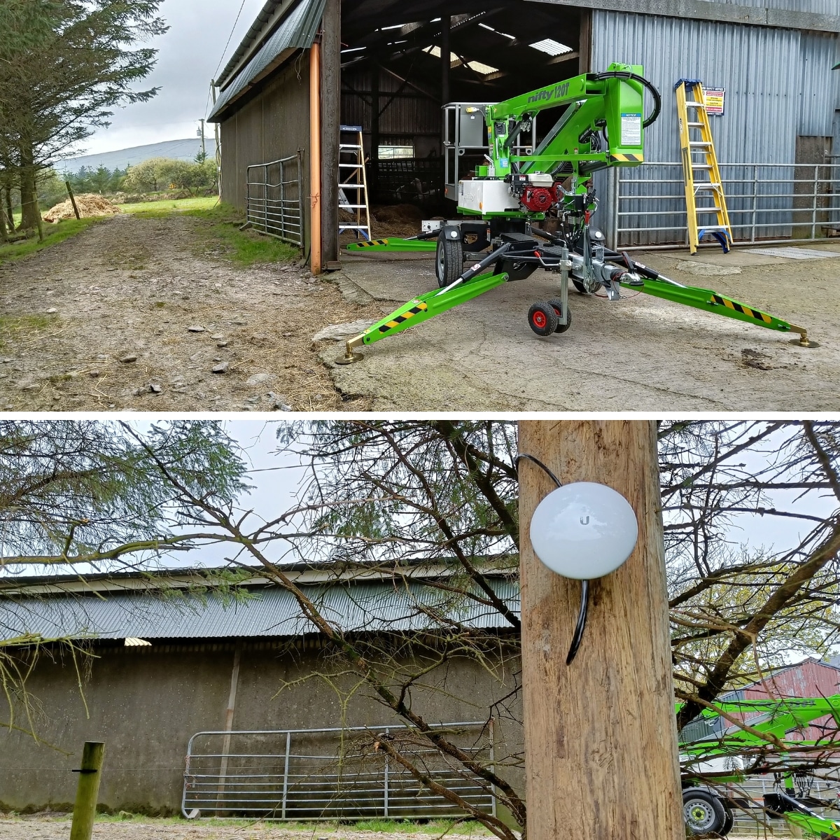 Point-to-Point solution for CCTV cameras installed on a farm